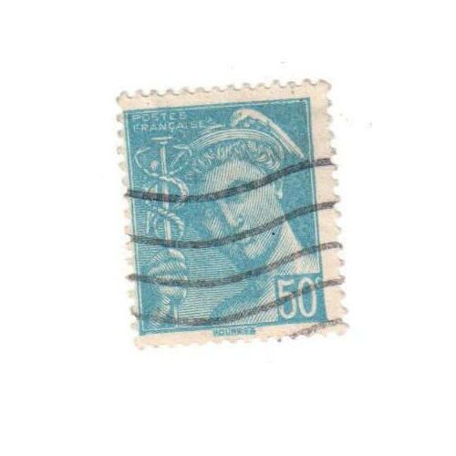 Timbre Oblitéré : Type Mercure (50 Centimes)