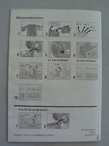 Notice Machine A Laver Bosch Wfl 2062 2062