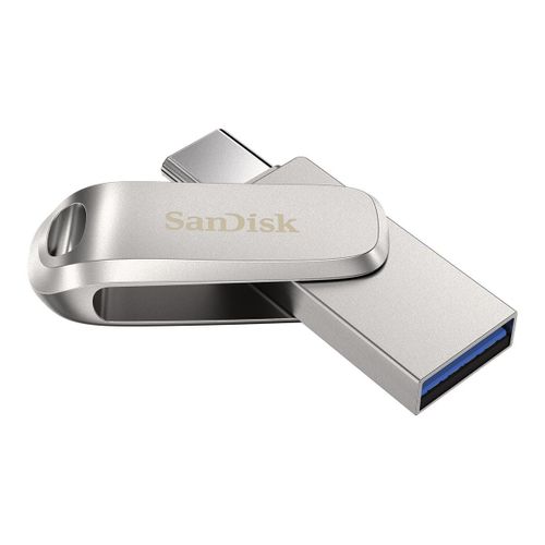 Clé USB SanDisk Ultra Dual Drive Luxe 128 Go USB 3.1 Gen 1 / USB-C argent
