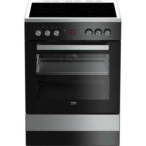 Cuisinière Beko b300 FSE67301XCS - pose libre - 60x60x85 cm (lxpxh) - avec système auto-nettoyant - acier inoxydable