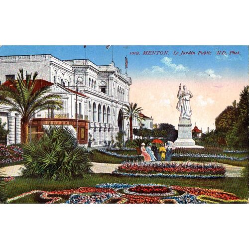 Carte Postale Ancienne, France, Alpes Maritimes ( 06 ), Menton, Le Jardin Public