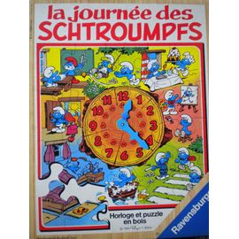 Puzzle Et Jeu Schtroumpf En Bois 1981 - La Journée Des Schtroumpfs