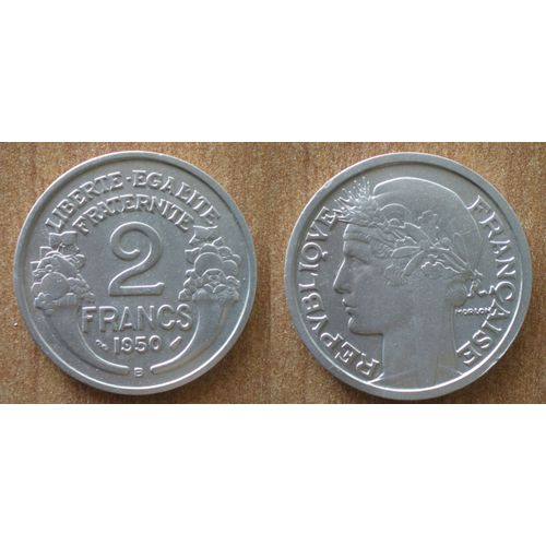 France 2 Francs 1950 B Neuve Aluminium Piece Franc