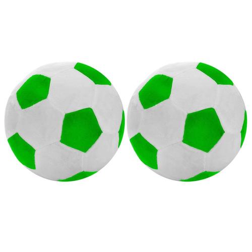 2x Ballon De Sport En Peluches , Jouet Pour Tout-Petits Garcons Enfants Cadeau, Vert