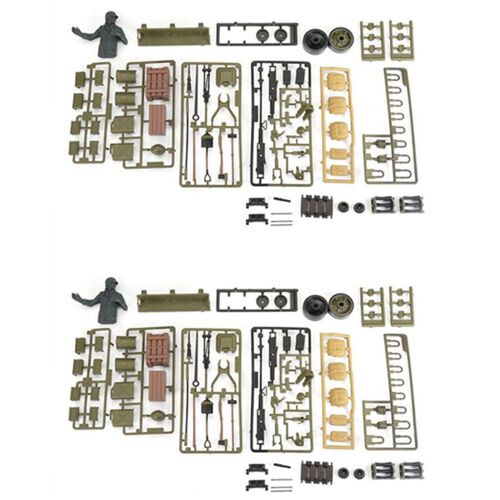 2x Pour 1/16 Débardeur 3898-1 Usa M4a3 Rc Sac En Plastique De Pièces D'accessoires Soldat Réservoir