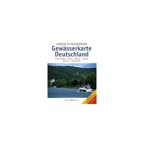 Gewässerkarte Deutschland Süd. Rhein, Main, Mosel, Donau, Neckar, Bodensee