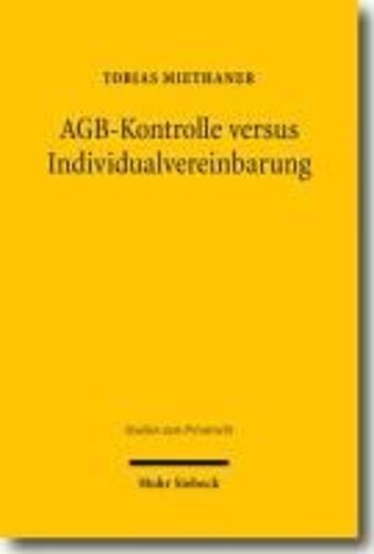 Agb-Kontrolle Versus Individualvereinbarung