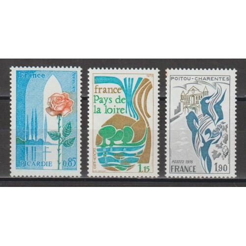 France, 1975, Régions, N°1847 + 1849 + 1851, Neufs.