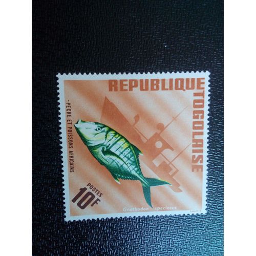 Timbre Togo Yt 516 Carangue Dorée (Gnathodon Speciosus) 1967 ( 41104 1 )