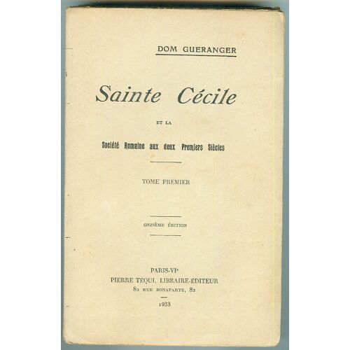 Sainte Cécile Tome Premier