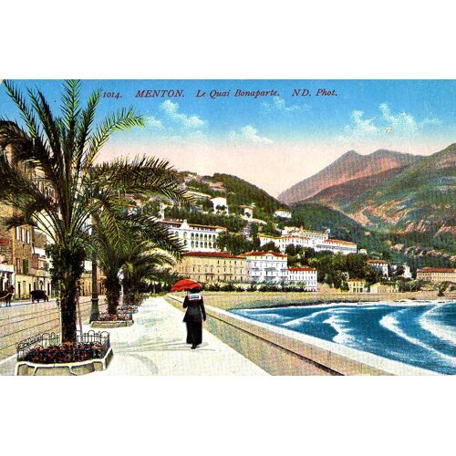 Carte Postale Ancienne, France, Alpes Maritimes ( 06 ), Menton, Le Quai Bonaparte