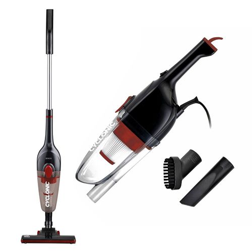 Sogo SS-16120 Cyclonic Technology - Aspirateur 2 en 1 balai et à main cyclonique 600 W, efficacité énergétique A+, avec bac de 0,8 l, filtre HEPA, câble de 4,5 m - Noir
