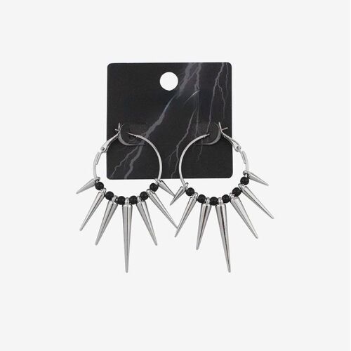 Boucles D'oreilles Punk Rock Risale Hoop Pour Femmes, Boucles D'oreilles Hip Hop, Pointes Inhabituelles, Boucles D'oreilles Cercle Pour Femmes, Fête, Boîte De Nuit, Accessoires Phtaliques