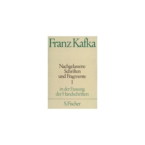 Nachgelassene Schriften Und Fragmente I