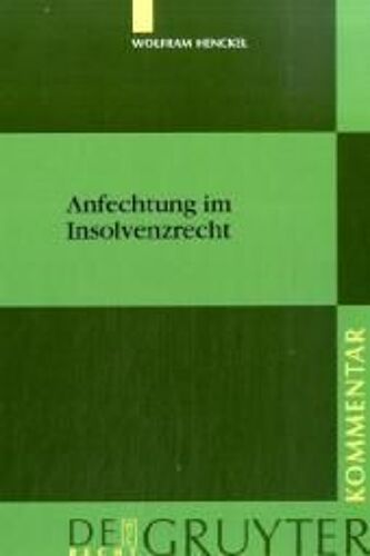 Anfechtung Im Insolvenzrecht
