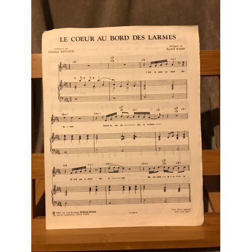 Rachid Bahri Le Coeur Au Bord Des Larmes Partition Chant Piano Acc. Rideau Rouge