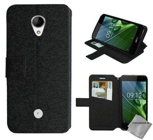 Housse etui coque pochette portefeuille pour Acer Liquid Zest 3G Z525 + film ecran - NOIR