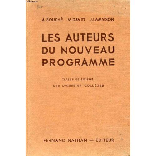 Les Auteurs Du Nouveau Programme. Classe De 6e