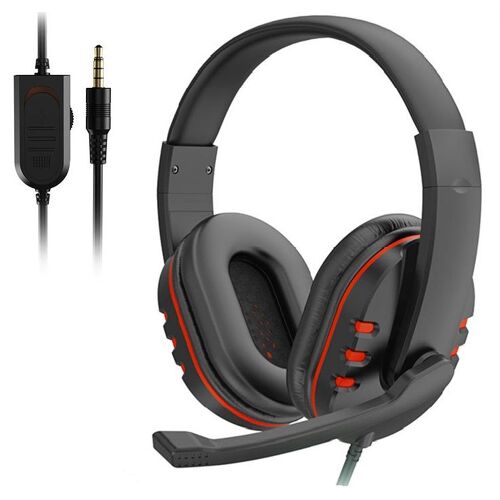Red Casque de jeu filaire avec microphone, écouteurs, musique, PS4, Play Station 4, jeux, PC, demandes de renseignements sur ordinateur, 3.5mm ""Nipseyteko""