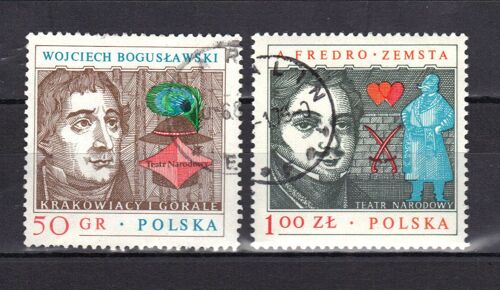 Pologne 1978 : Dramaturges Polonais : Woiciech Boguslawski / Aleksander Fredo - Série De 2 Timbres Oblitérés