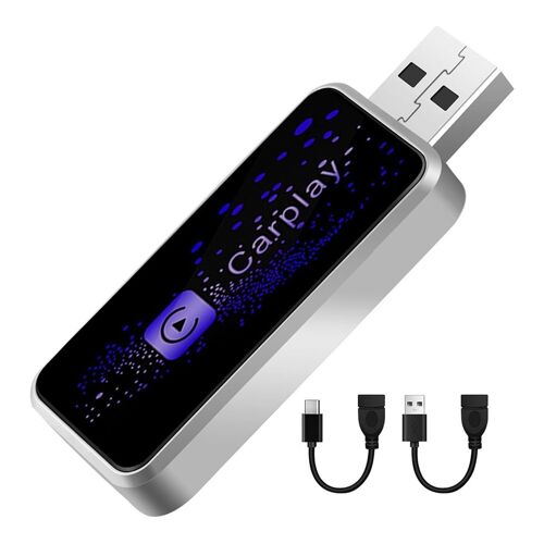 Adaptateur CarPlay Sans , Plug And Play avec Câble USB-A et USB-C pour IOS 10 + Voitures