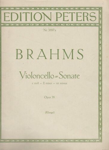 Brahms Sonate En Mi Mineur Op 38 (Nr 3897 A) Partition Violoncelle Et Piano Ed Peters