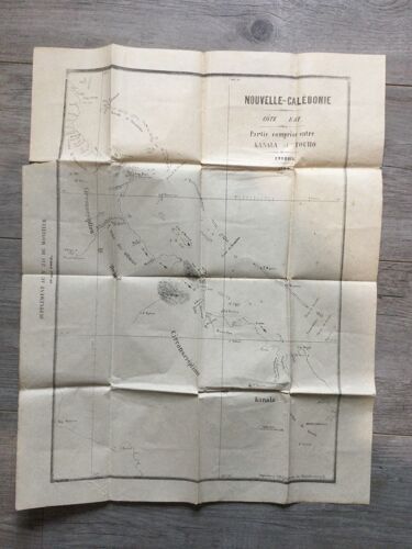 Carte Ancienne De Nouvelle-Caledonie 1864 Côte Est Partie Comprise Entre Kanala Et Touho