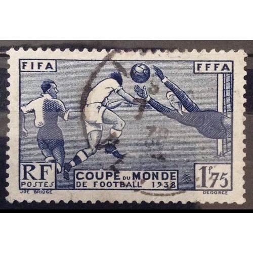 Fifa / Fffa - Coupe Du Monde De Football 1938 - 1f75 Outremer (Joli N° 396) Obl - Cote 15,00 - France Année 1938 - Brn83 - N29652