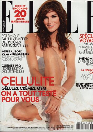 Elle / 07-04-2008 N°3249 : Cindy Crawford (4p) - James Thiérrée (2p) - Carla Bruni (2p)