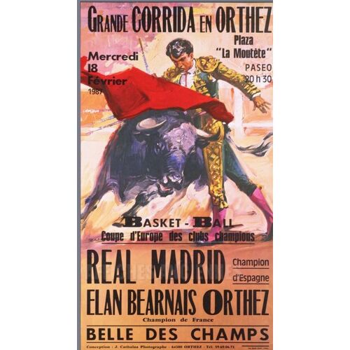Affiche Grande Corrida À Orthez 1987