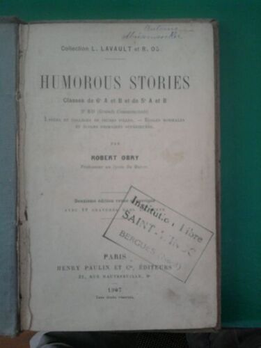 Humorous Stories Classes De 6e A Et B Et De 5e A Et B 2 Bd Grands Commencants