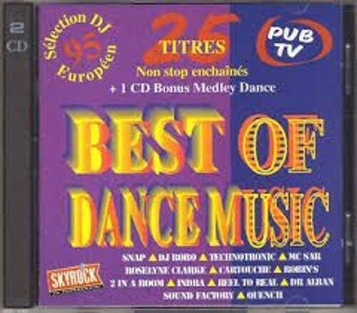 Best Of Dance Music - Selection Dj Europeen 95 - Non Stop Enchaines - Double Album Boite Crystal - 2 Cd , 25 Titres + Bonus Medley Dance 7 Titres - Edition Warner ( P ) 1995 - Eurodance 1995