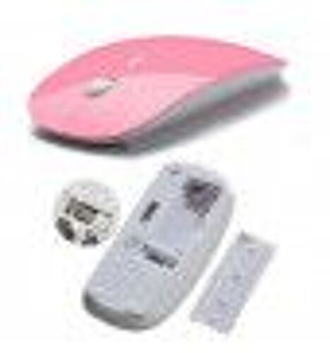 Souris Ultra Plate pour PC Sans Fil USB Capteur Optique 3 Boutons Universelle - ROSE