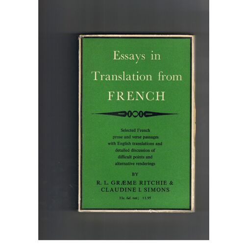 Essays In Translation From French