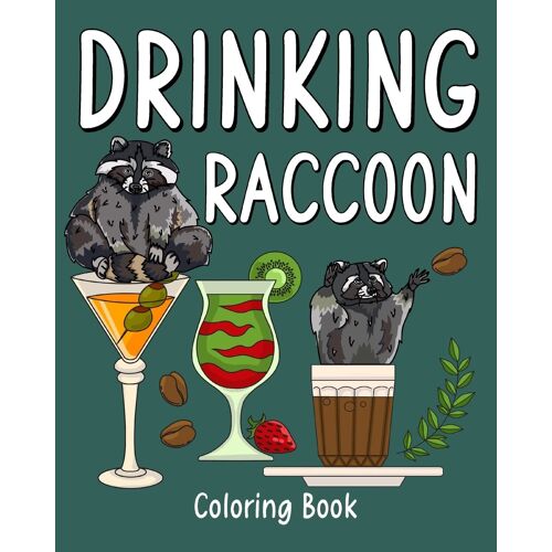 Drinking Raccoon Coloring Book