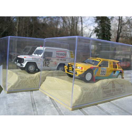 Lot 2 Norev 1/43 Mercedes 4x4 280ge+Peugeot 205 T16 Paris-Dakar-Norev