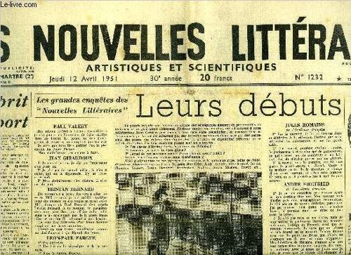 Les Nouvelles Littéraires, Artistiques Et Scientifiques N° 1232 - L Esprit Du Sport Par Dominique Braga, Leurs Débuts, Merle Miller A Paris Par Jeanine Delpech, René Clair, La Princesse De Chine, Les(...)
