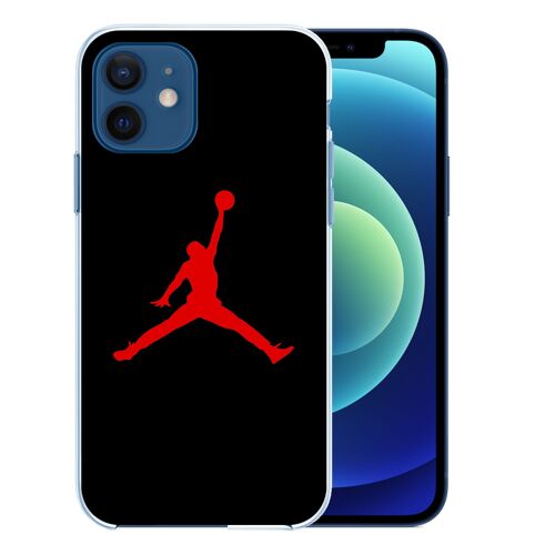 Coque pour iPhone 12 - Jordan Basketball Logo Noir