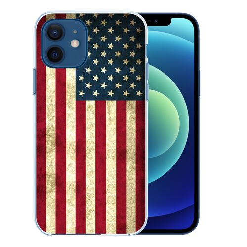 Coque pour iPhone 12 - Drapeau Usa