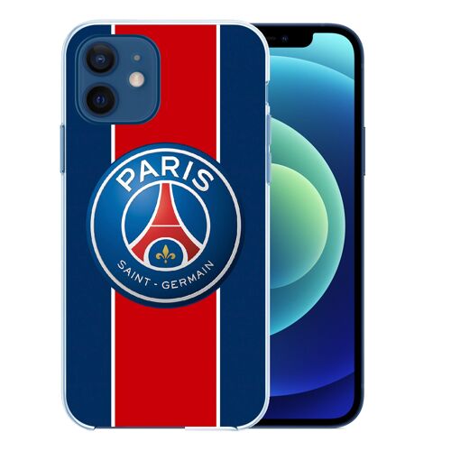 Coque pour iPhone 12 - Logo Psg New Bande Rouge