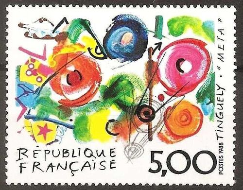 France 1988, Très Beau Timbre Neuf** Luxe Yvert 2557, Tableau De Tinguély - "Méta".