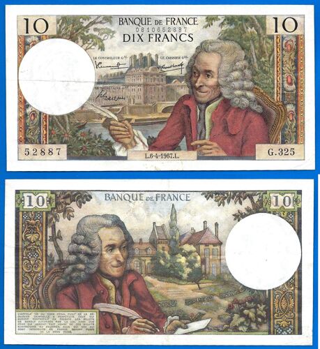 France 10 Francs 1967 6 Avril Billet Voltaire Franc
