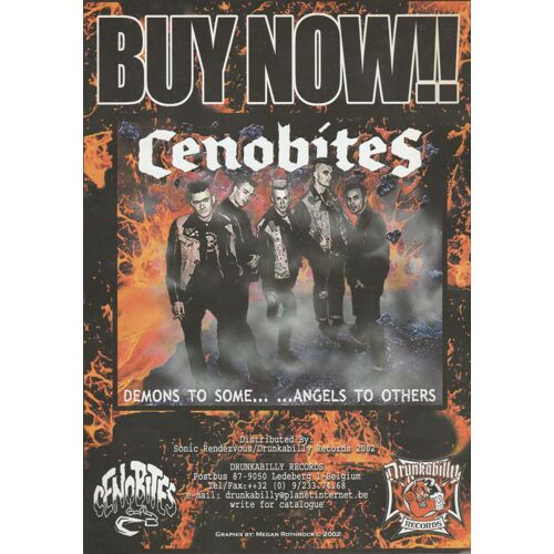 Cenobites: Buy Now!! Flyer Belgique- Drunkabilly Records 2003