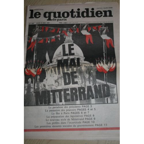 Quotidien De Paris (Le) N° 460 Du 21 Mai 1981