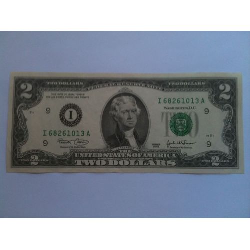 Billet De 2 Dollars Declaration De L'independance Es Etats Unis