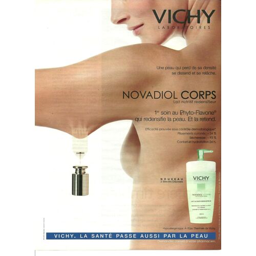 Publicité Ancienne (Octobre 2003) Pour Le Lait Pour Le Corps "Novadiol De Vichy"