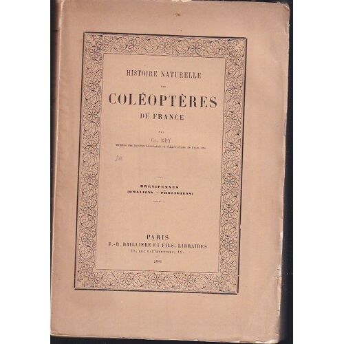 Histoire Naturelle Des Coléoptères De France Brévipennes (Omaliens- Pgolidiens) (Coléoptères Staphylinidae)