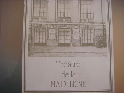 Tovaritch - Programme Theatre De La Madeleine 1971 -