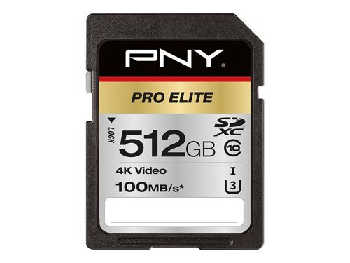 PNY PRO Elite - Carte mémoire flash - 512 Go - UHS-I U3 / Class10 - SDXC UHS-I