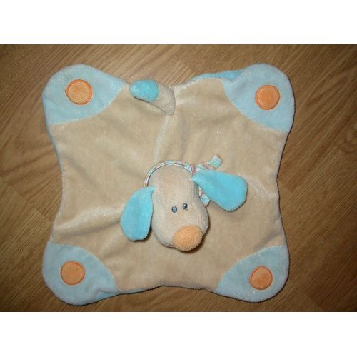 Doudou Gemo Plat Chien Hund Dog Bleu Jollymex Gattou Lapin Bleu Beige Foulard Vetir
